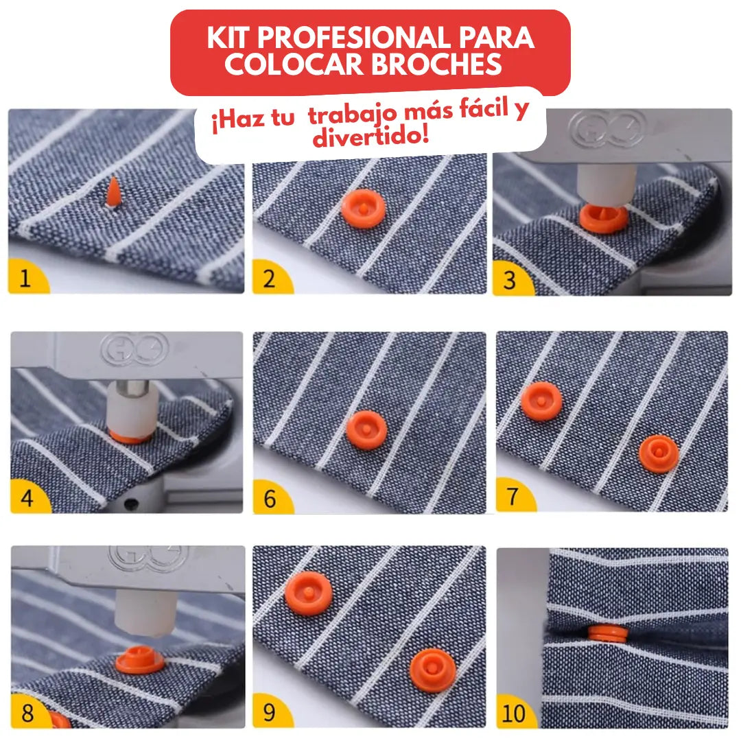 KIT PROFESIONAL PARA COLOCAR BROCHES ¡Haz tu trabajo más fácil y divertido!