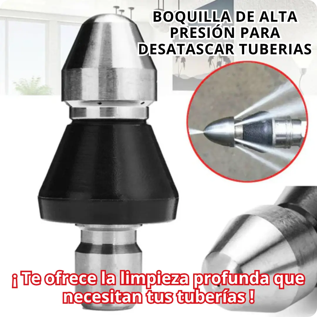 BOQUILLA DE ALTA PRESION PARA DESATASCAR TUBERIAS Turbo Jet®